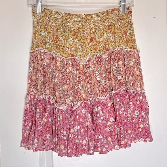 Rachel Zoe Dresses & Skirts - Rachel Zoe Smocked Waist Tiered Floral Ombre Skirt S